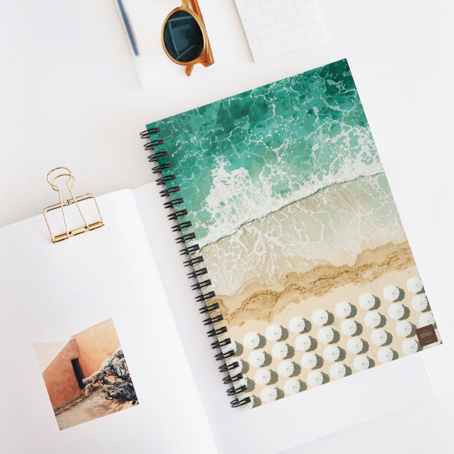Coastal Waves (Aerial Lido) — Spiral Notebook