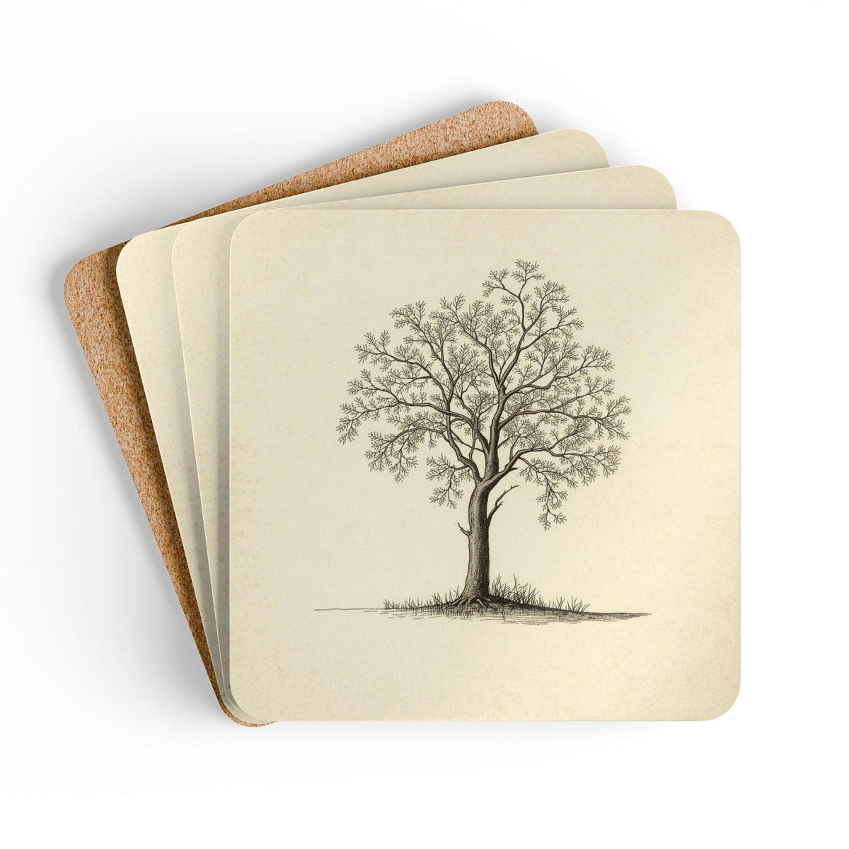 Heritage Oak — Coaster Set (Set of 4)