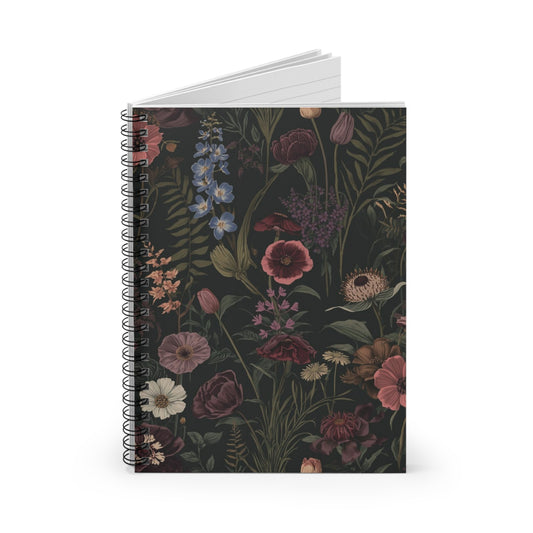 Dark Florals (Print 3) — Spiral Notebook