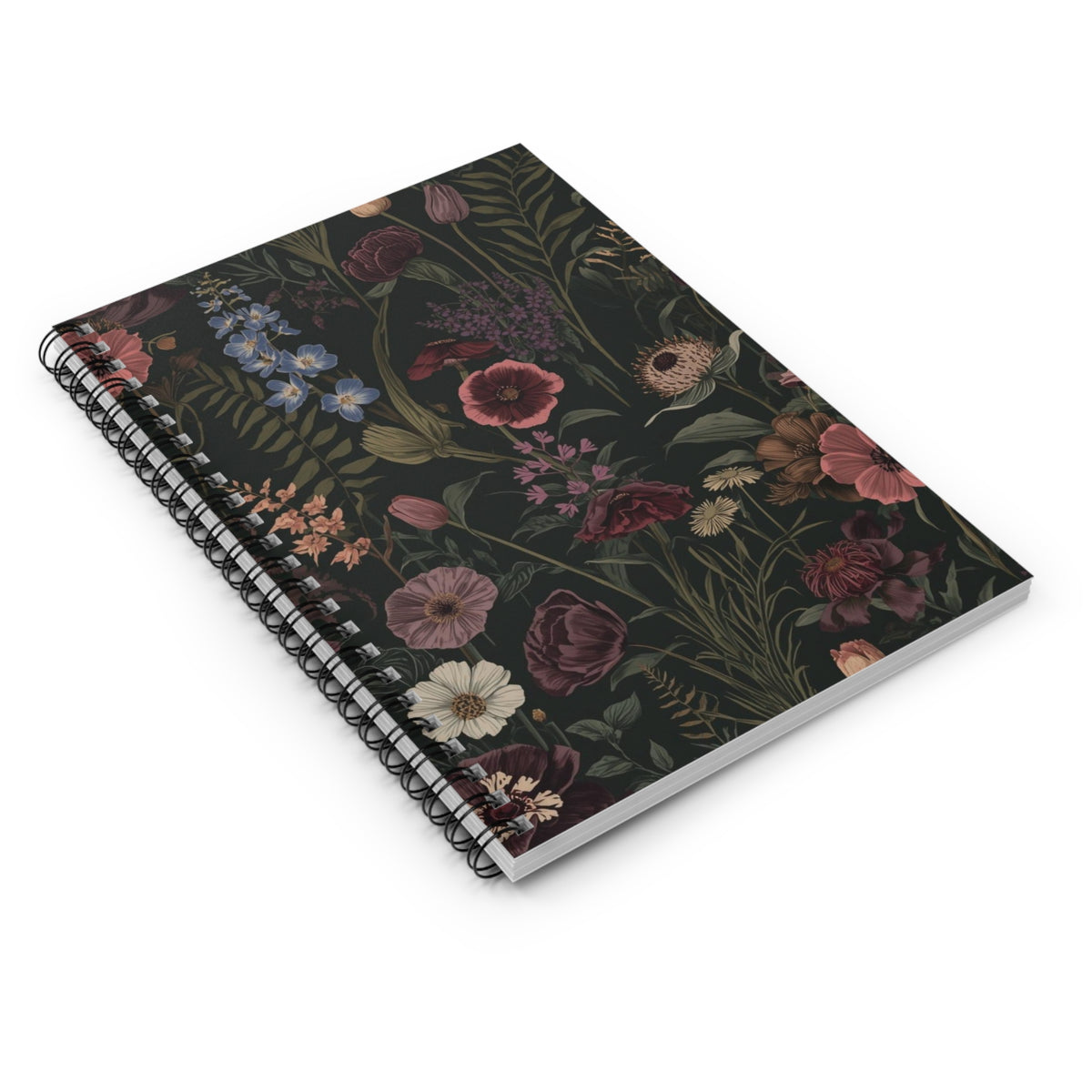 Dark Florals (Print 3) — Spiral Notebook