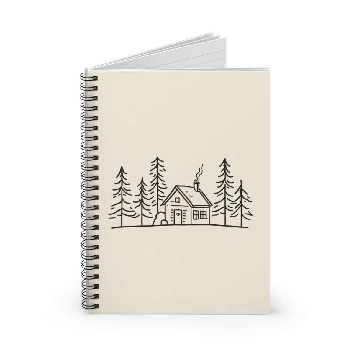 Cabin Sketch (Oatmeal) — Spiral Notebook