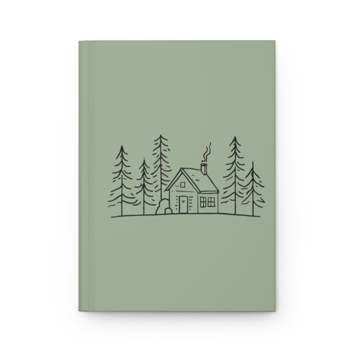 Cabin Sketch (Muted Moss) — Hardcover Journal