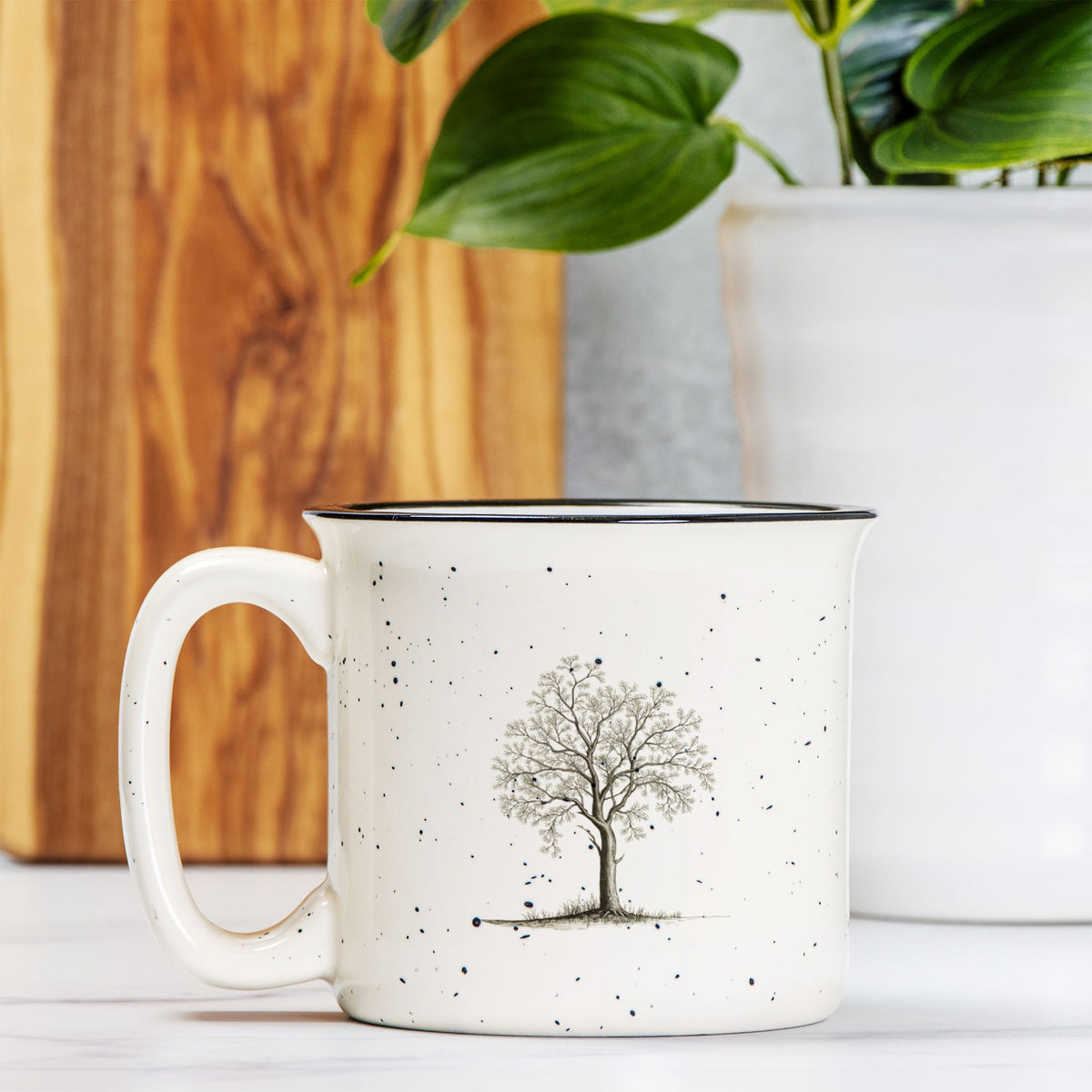 Vintage Oak Tree — Ceramic Camp Mug