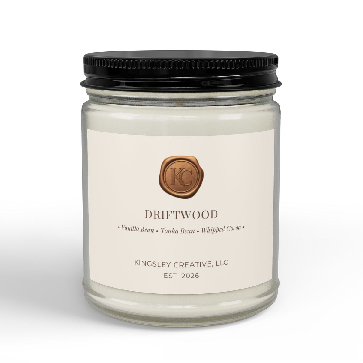 Driftwood (Vanilla Bean • Tonka Bean • Cocoa) — Hand-Poured Soy Candle
