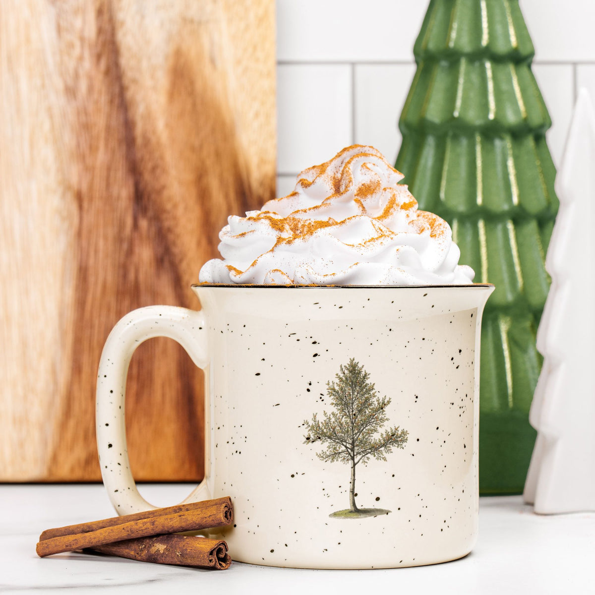 Vintage Pine Tree — Ceramic Camp Mug