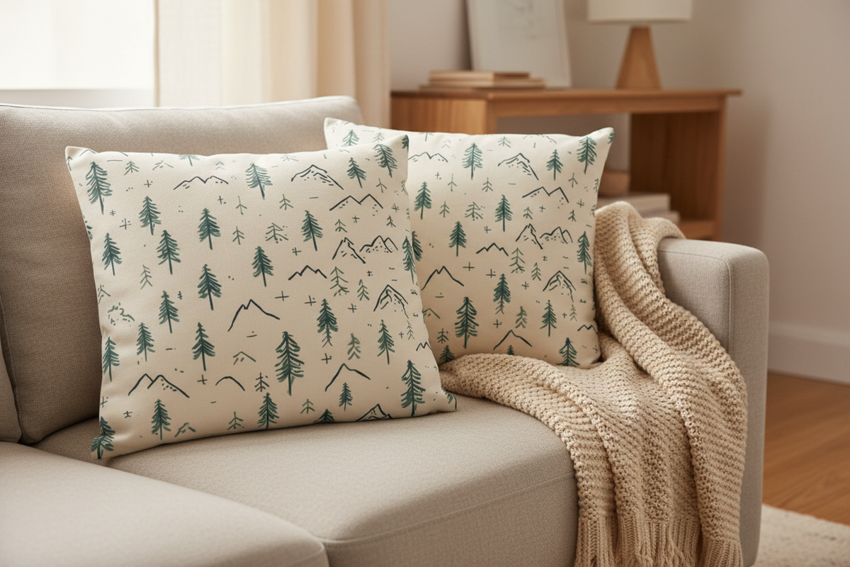 Mountain Pines Pillow — Two Pillows