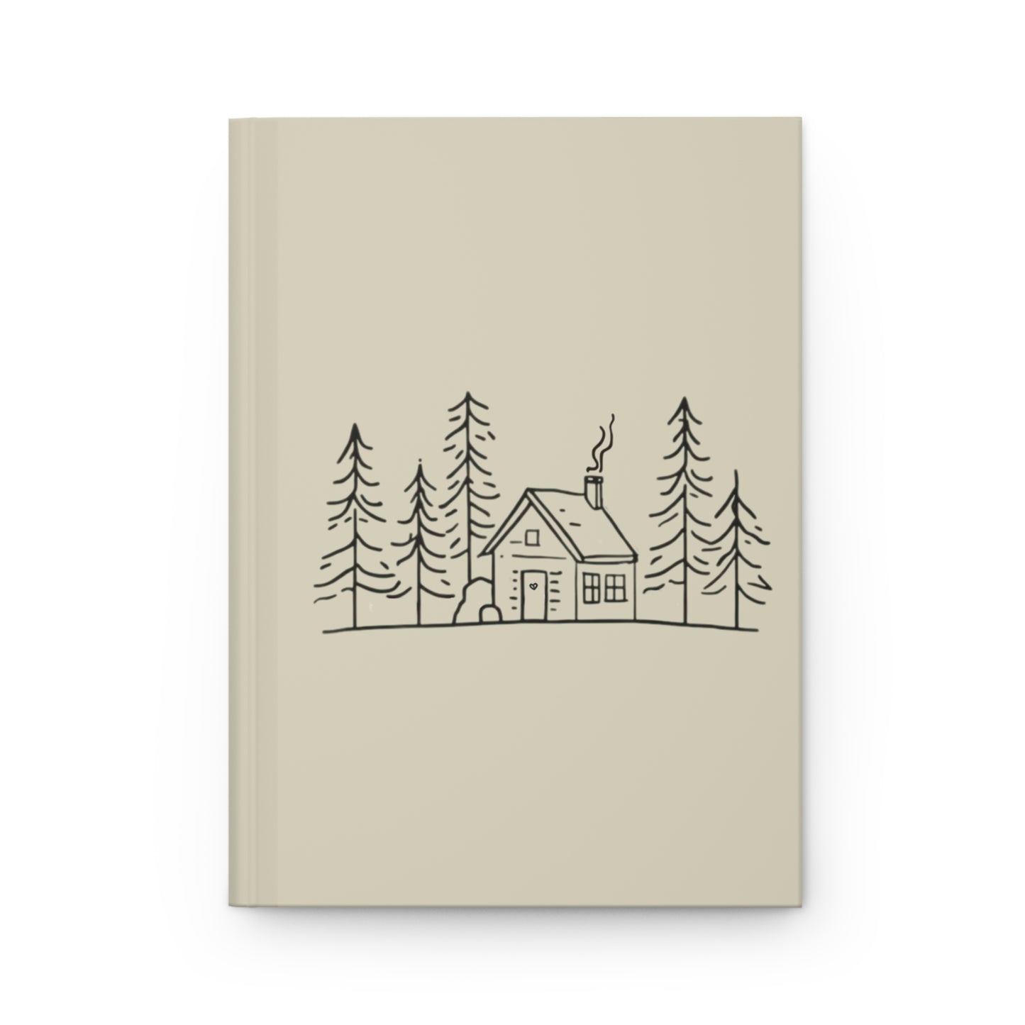 Cabin Sketch (Oatmeal) — Hardcover Journal