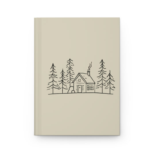 Cabin Sketch (Oatmeal) — Hardcover Journal