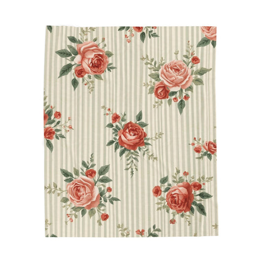 Vintage Rose — Velveteen Plush Throw Blanket