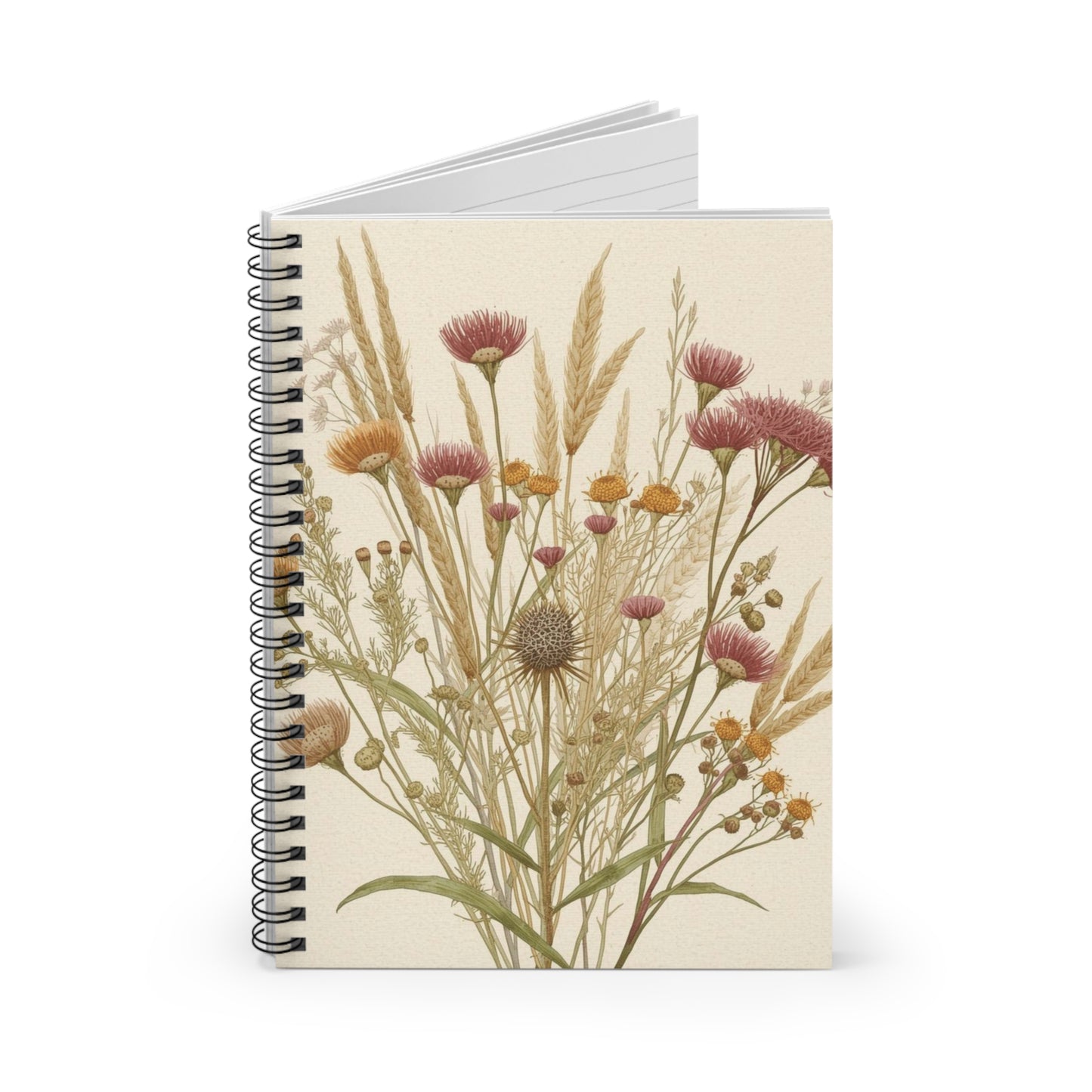 Cottage Garden Florals (Wildflower Bouquet) — Spiral Notebook