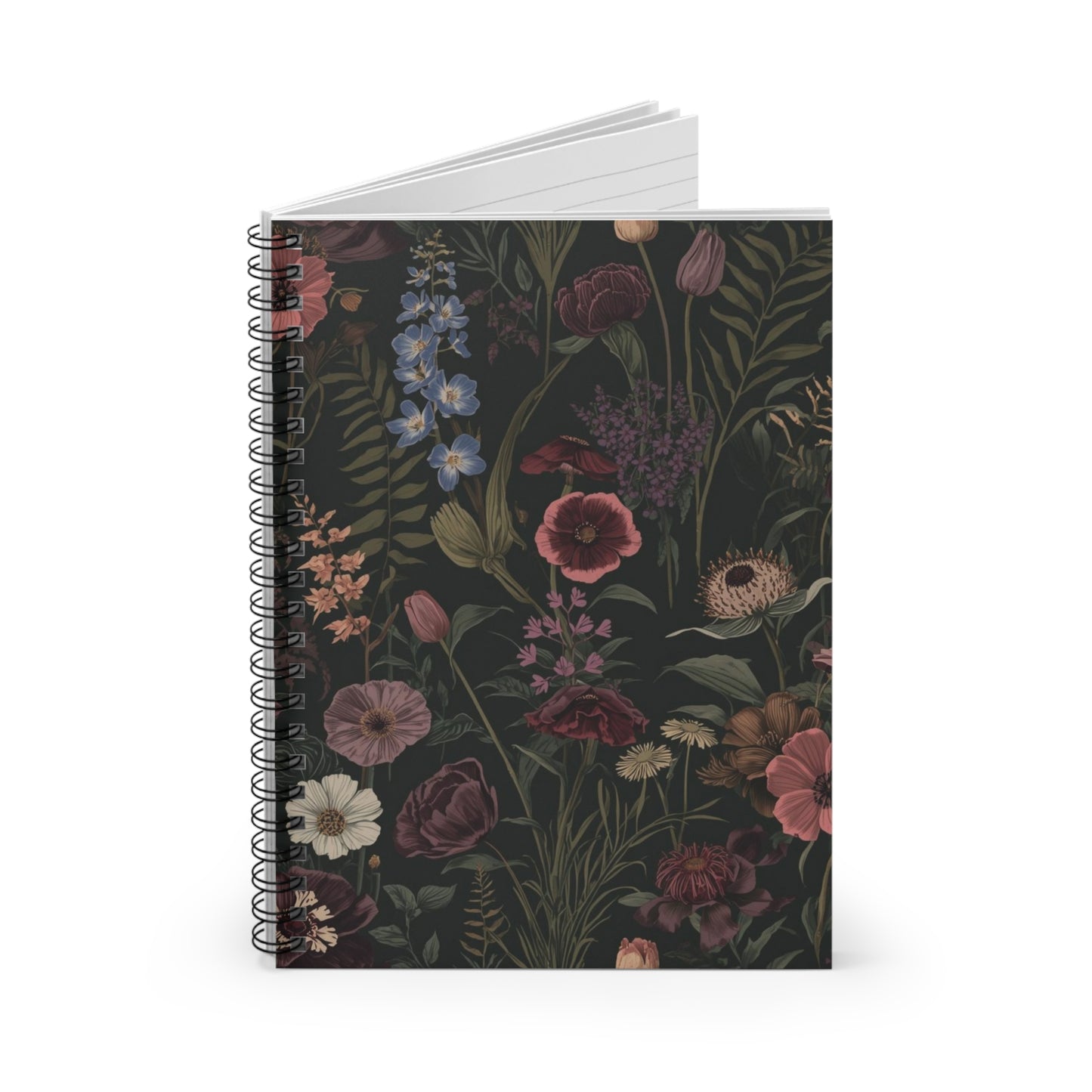 Dark Florals (Print 3) — Spiral Notebook