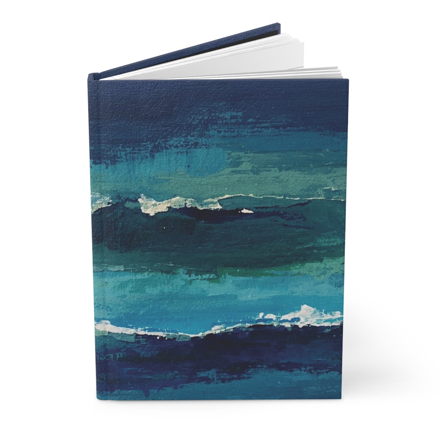 Coastal Waves (Blue Abstract) — Hardcover Journal
