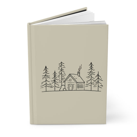 Cabin Sketch (Oatmeal) — Hardcover Journal