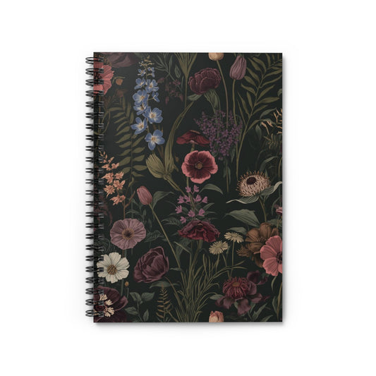 Dark Florals (Print 3) — Spiral Notebook