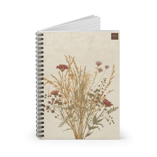 Cottage Garden Florals (Harvest Bloom) — Spiral Notebook — Ruled Journal for Floral Notes & Journaling