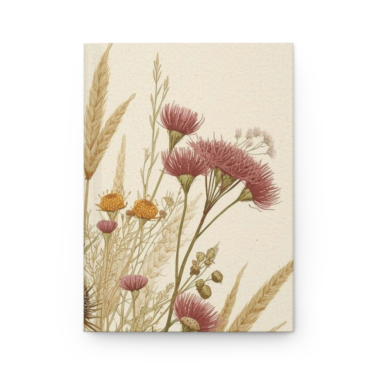 Cottage Garden Florals (Wheat and Wildflowers) — Hardcover Journal