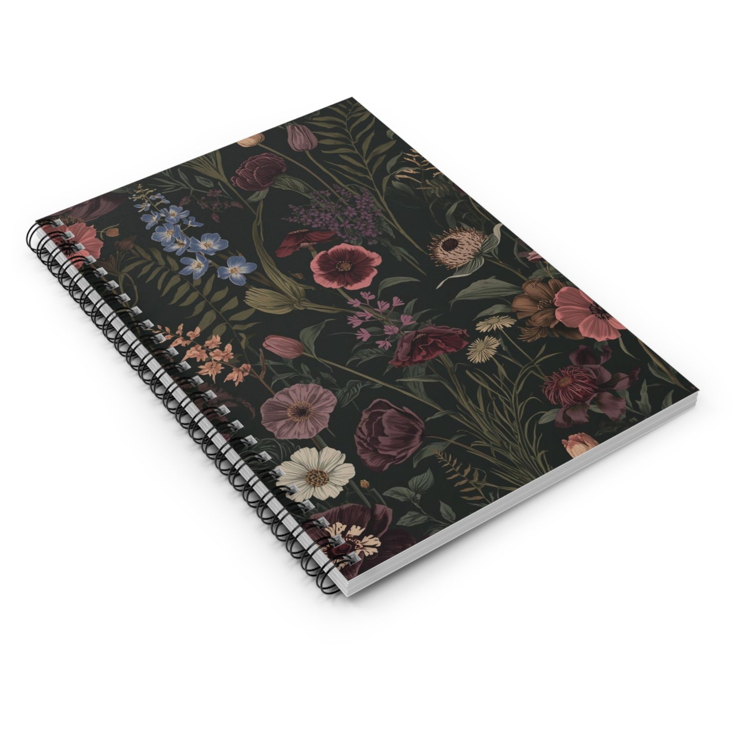 Dark Florals (Print 3) — Spiral Notebook