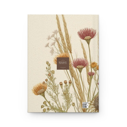Cottage Garden Florals (Wheat and Wildflowers) — Hardcover Journal