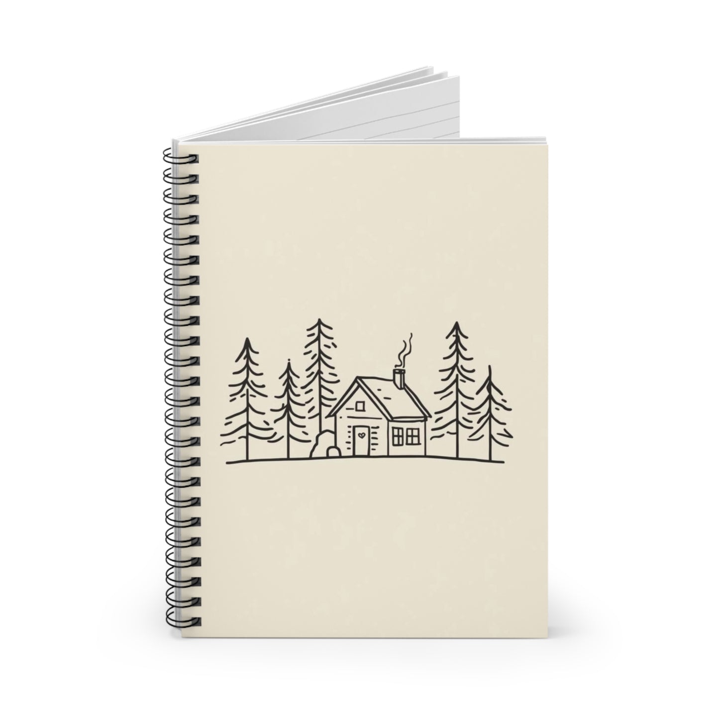 Cabin Sketch (Oatmeal) — Spiral Notebook