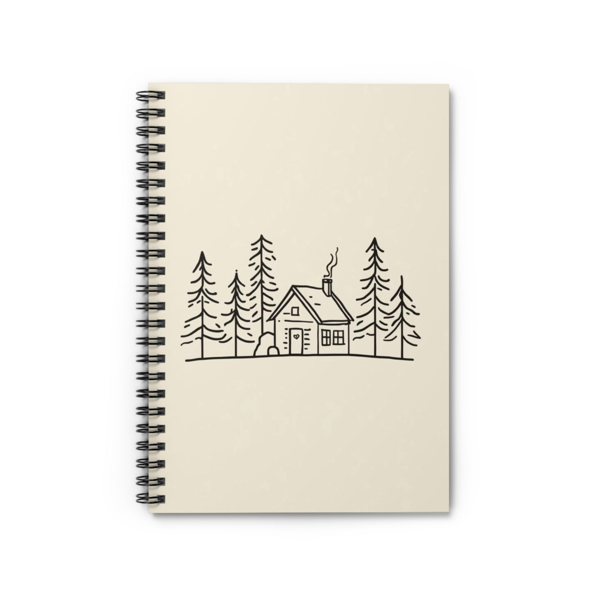 Cabin Sketch (Oatmeal) — Spiral Notebook