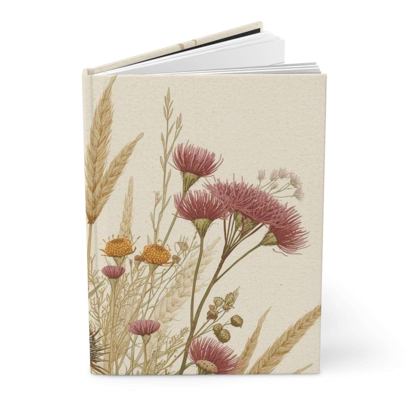 Cottage Garden Florals (Wheat and Wildflowers) — Hardcover Journal