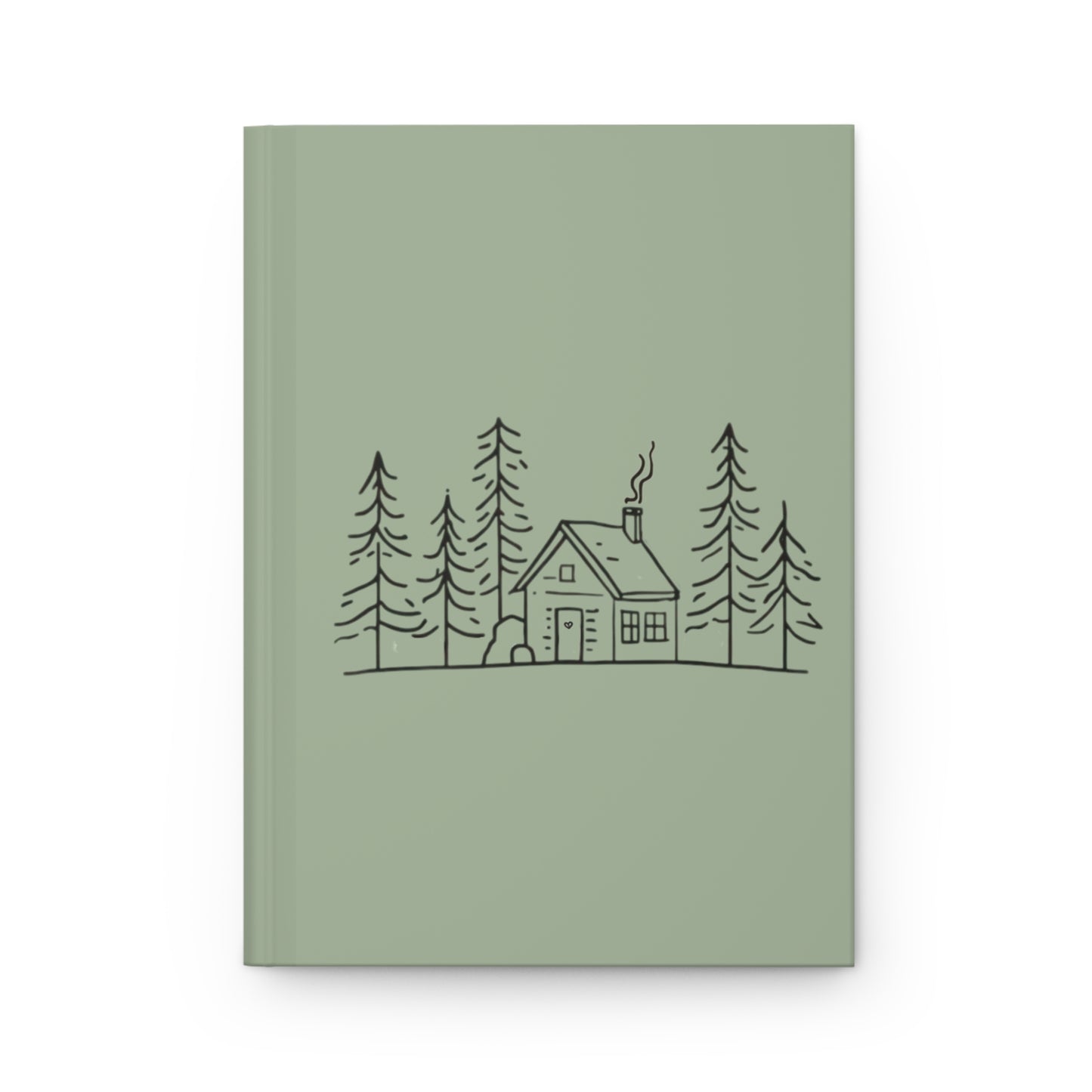 Cabin Sketch (Muted Moss) — Hardcover Journal