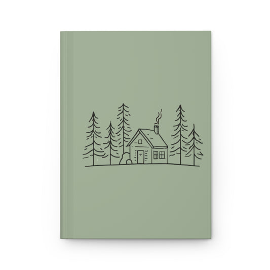 Cabin Sketch (Muted Moss) — Hardcover Journal