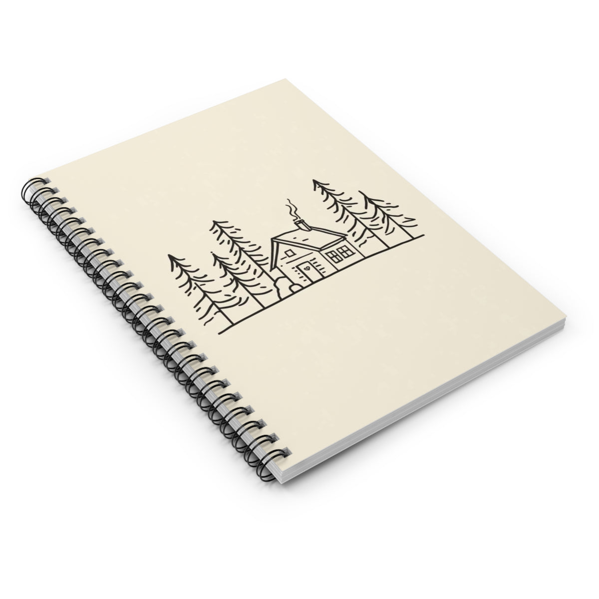 Cabin Sketch (Oatmeal) — Spiral Notebook