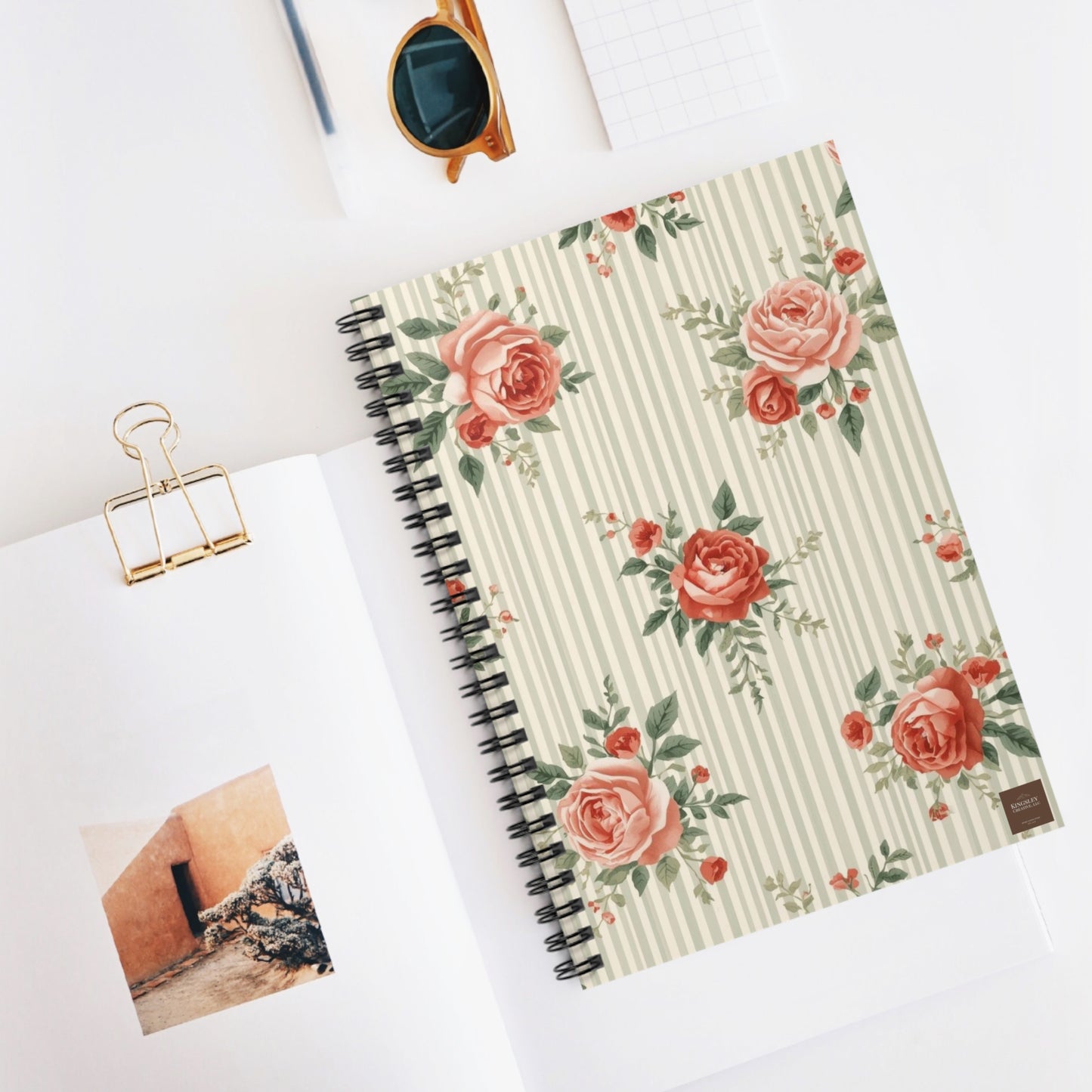 Vintage Rose —Spiral Notebook