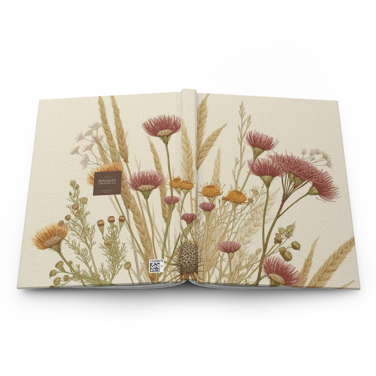 Cottage Garden Florals (Wheat and Wildflowers) — Hardcover Journal