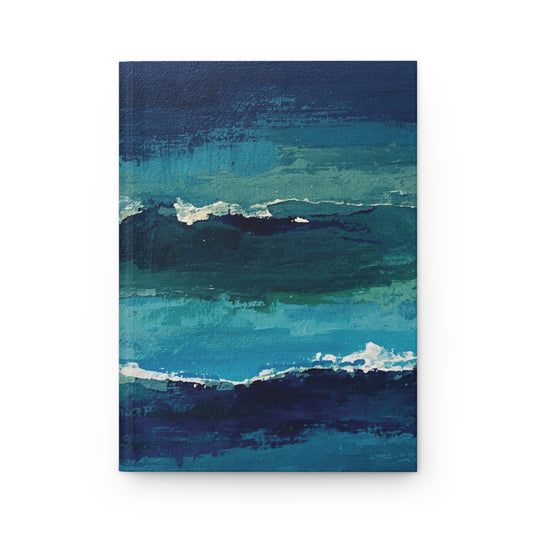 Coastal Waves (Blue Abstract) — Hardcover Journal