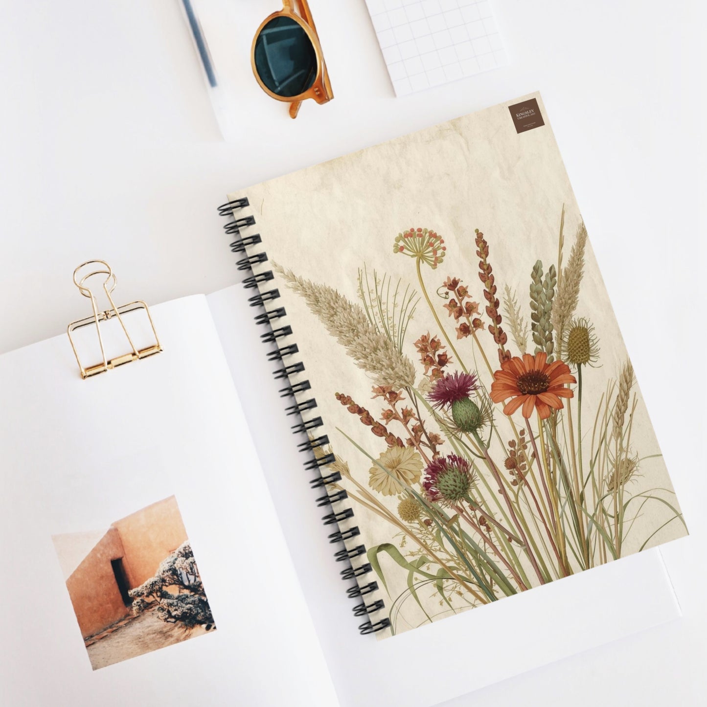 Cottage Garden Florals (Prairie Bloom) — Spiral Notebook