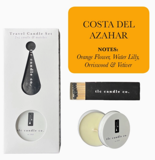 Travel Candle with Matches (Costa Del Ahazar) — Hand-Poured Soy Candle