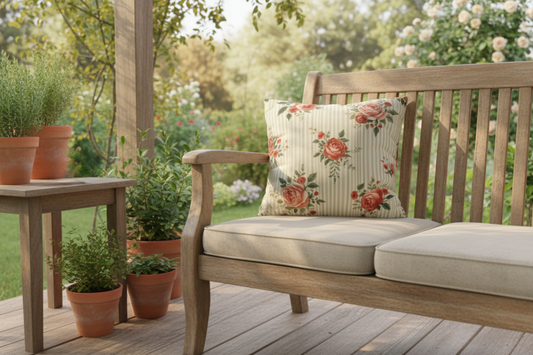 Vintage Rose — Outdoor Throw Pillow Cover