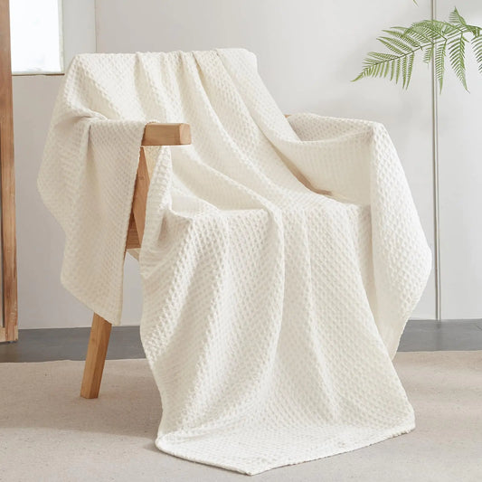 Coconut White — Ultra Soft Waffle Weave Throw Blanket