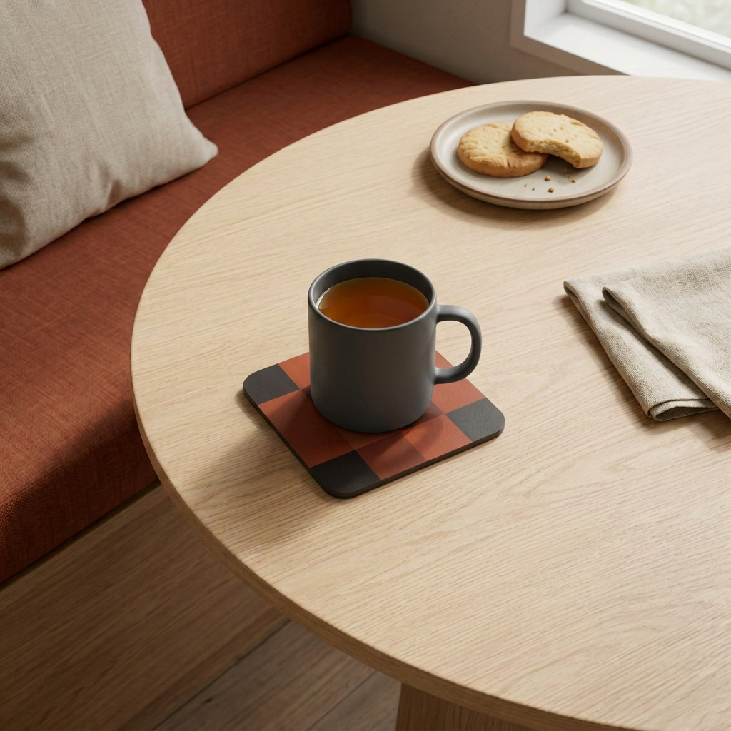 Ember dining-nook mockup revised as a tea-and-biscuits scene