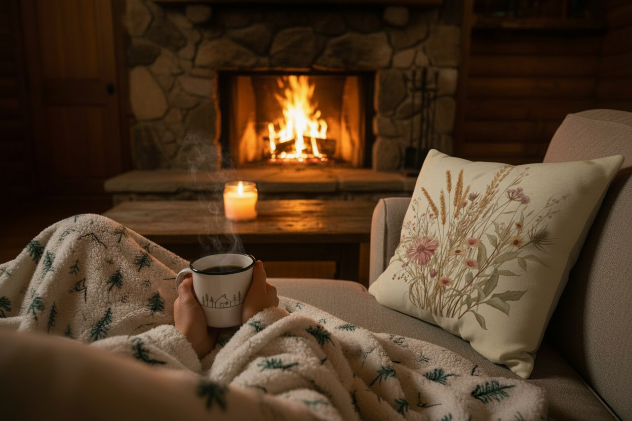 Fireplace - Botanical Pillows