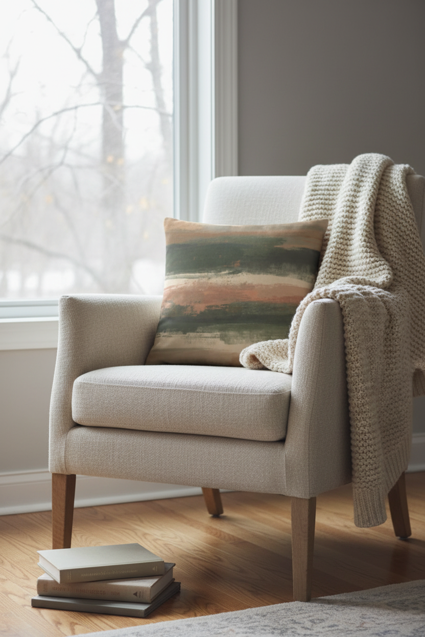 Heart Brushstroke Pillow — Armchair