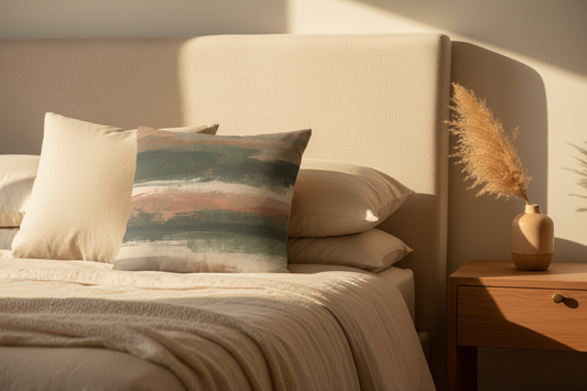 Heart Brushstroke Pillow — Bedroom