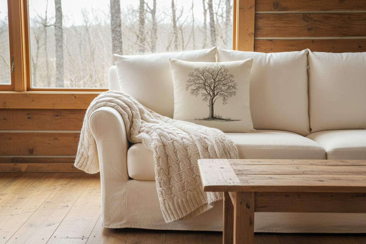 Heritage Oak cozy cabin living room