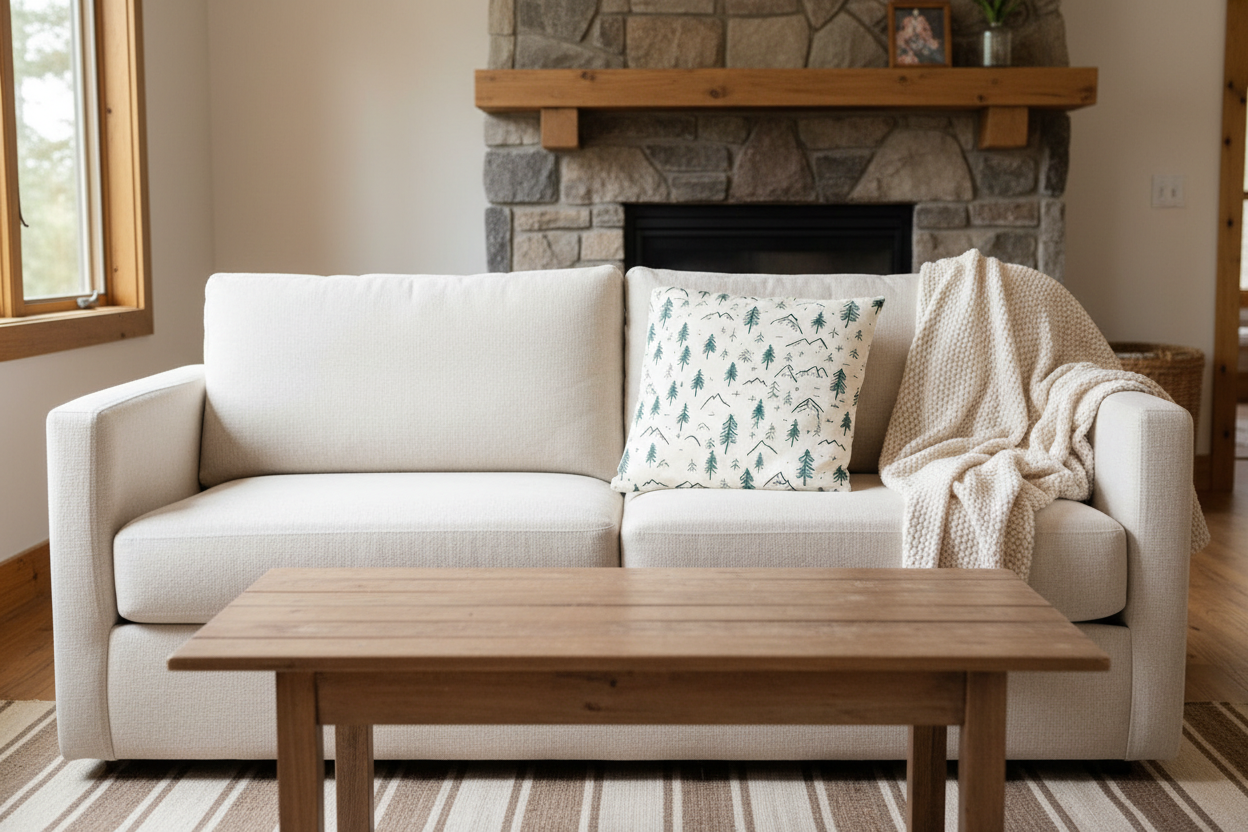 Mountain Pines cozy cabin living room - revised