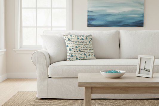 Scattered Sailboats beach house living room