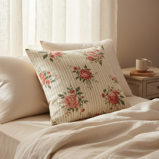 Vintage Rose Indoor Pillow — Bedroom