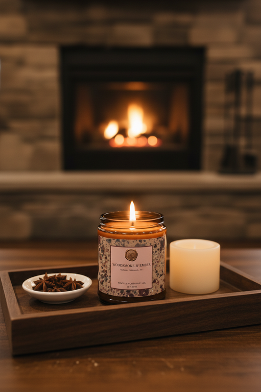 Woodsmoke & Ember — Tray & Fireplace